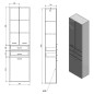 Aqualine Keramia Fresh - Armoire haute ZOJA avec panier, 500x1840x290 mm, chêne platine 51295 Aqualine Keramia Fresh - Armoire haute ZOJA avec panier, 500x1840x290 mm, chêne platine 51295