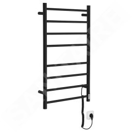Sapho Chauffage - Séchoir électrique de serviettes Redondo avec minuterie,  500x900 mm, 75 W, noir mat ER220BT