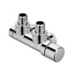 Zehnder Accessoires - Armature d'angle SET P, 1/2, avec tête de commande à droite, entrée à droite, entraxe 50 mm, chrome 839058