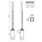 Sapho One - Tige de chauffage avec thermostat, 600 W, chrome ONE-C-600