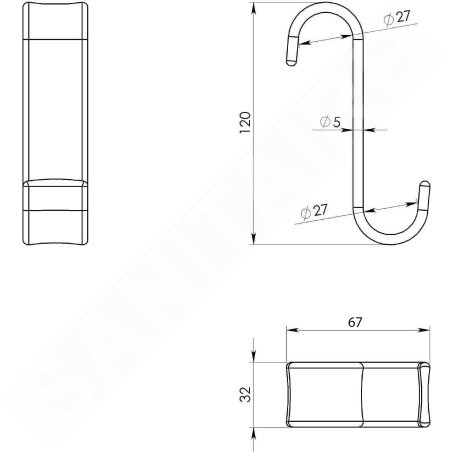Sapho Accessoires de salle de bains Gedy - Crochet pour corps de chauffe, transparent 202500