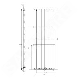 Sapho Colonna - Corps de chauffe 602x1800 mm, 1205 W, blanc IR160
