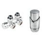 Novaservis Accessoires - Kit de raccordement pour éléments chauffants avec connexion central, entraxe 50 mm, chrome ZTD30CR