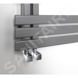 Sapho Cube - Kit de raccordement de robinets, d'angle, manuel, chrome CP4010S