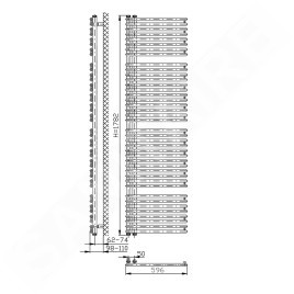 Aqualine Tubini - Elément chauffant 596x1782 mm, 1001 W, blanc DC330T
