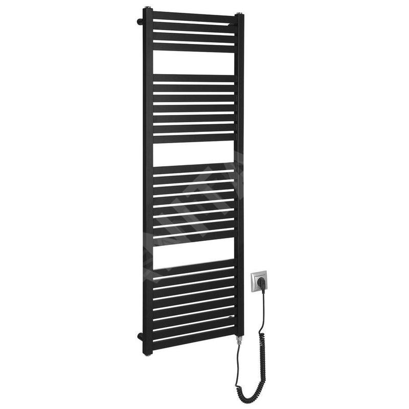 Aqualine Chauffage - Sèche-serviettes Tondi-E 450x1330 mm, 500 W, noir mat DE476T Aqualine Chauffage - Sèche-serviettes Tondi-E 450x1330 mm, 500 W, noir mat DE476T