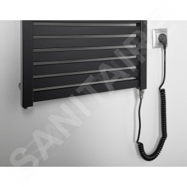 Aqualine Chauffage - Sèche-serviettes Tondi-E 450x1330 mm, 500 W, noir mat DE476T