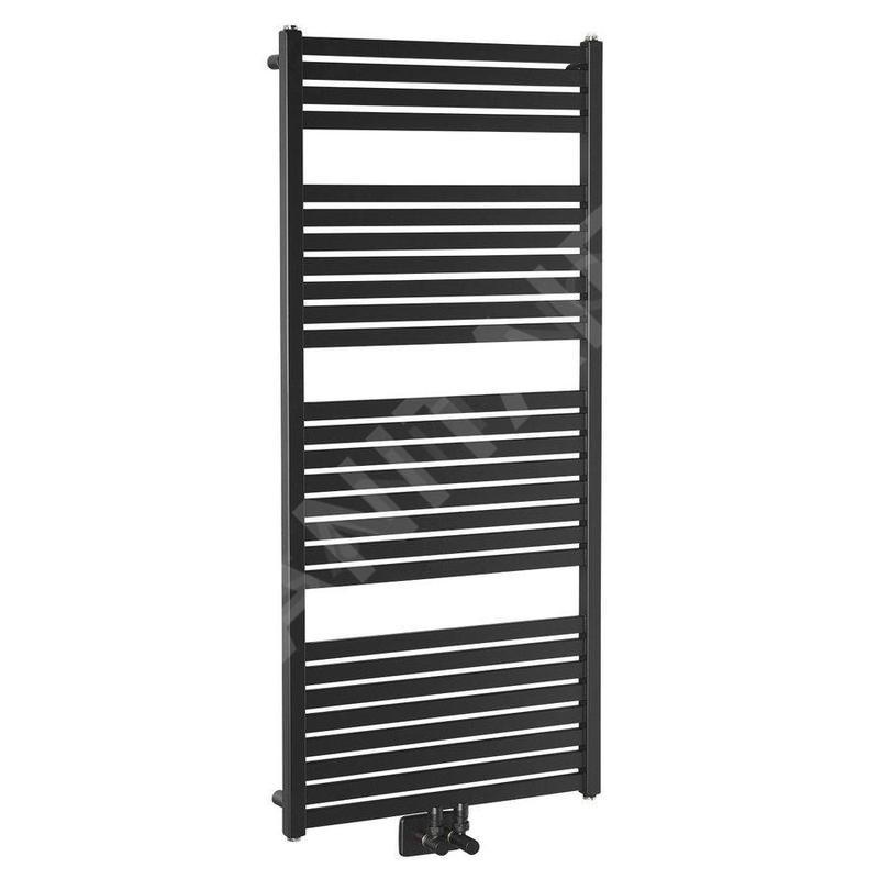 Aqualine Chauffage - Sèche-serviettes Tondi 600x1330 cm, connexion centrale, noir mat DT486T Aqualine Chauffage - Sèche-serviettes Tondi 600x1330 cm, connexion centrale, noir mat DT486T