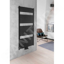 Aqualine Chauffage - Sèche-serviettes Tondi 600x1330 cm, connexion centrale, noir mat DT486T