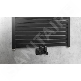 Aqualine Chauffage - Sèche-serviettes Tondi 600x1330 cm, connexion centrale, noir mat DT486T