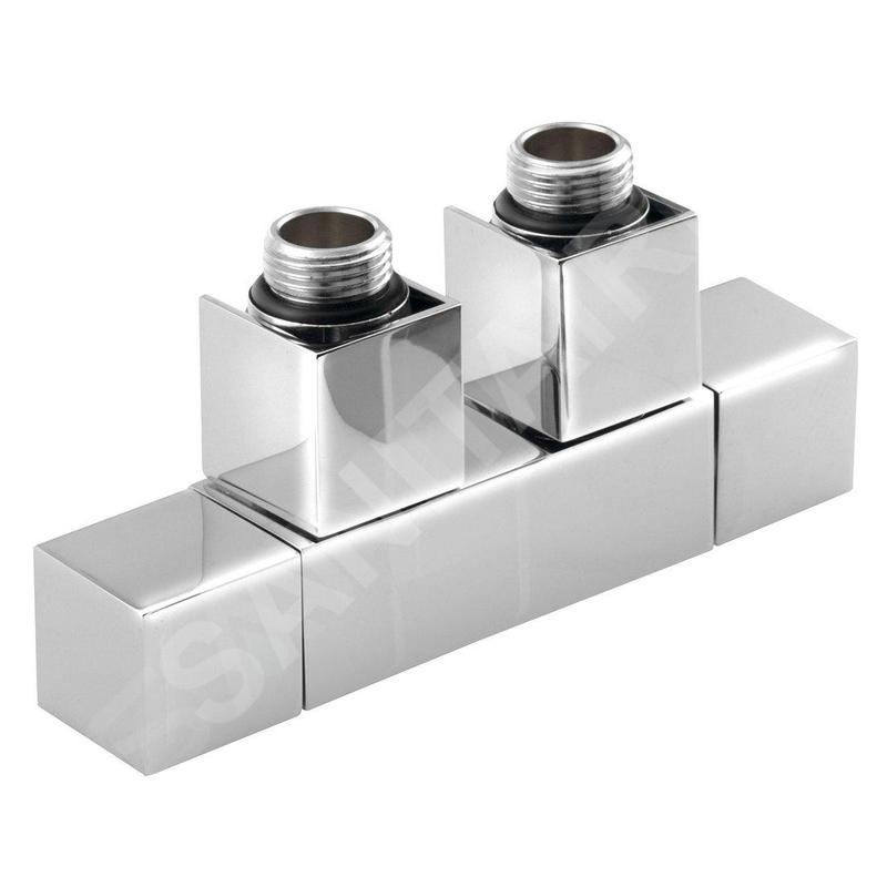 Sapho Cube Twin - Jeu de raccordement vannes, raccordement central, entraxe 50 mm, chrome CP581S