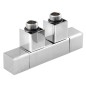Sapho Cube Twin - Jeu de raccordement vannes, raccordement central, entraxe 50 mm, chrome CP581S