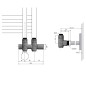 Sapho Twin Combi - Kit de raccordement de valve, raccordement central, droite, entraxe 50 mm, chrome CP461S