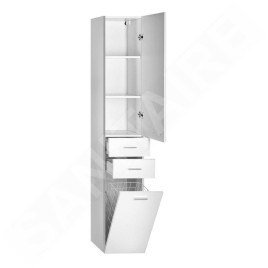 Aqualine Zoja - Armoire suspendue avec panier 350x1840x290 mm, gauche, blanc 51230