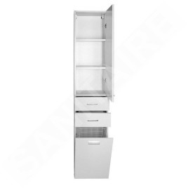 Aqualine Zoja - Armoire suspendue avec panier 350x1840x290 mm, gauche, blanc 51230