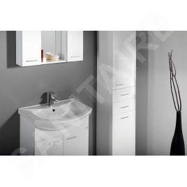 Aqualine Zoja - Armoire suspendue avec panier 350x1840x290 mm, gauche, blanc 51230