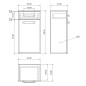 Aqualine Vega - Armoire avec panier, 400x780x310 mm, blanc VG078