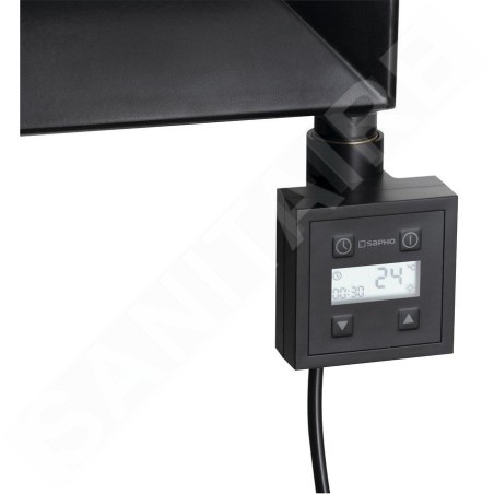 Sapho KTX - Tige chauffante avec thermostat, 600 W, noir mat KTX-B-600