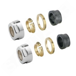 Sapho Accessoires - Raccord à compression pour cuivre 15 mm, inox brossé CP6515