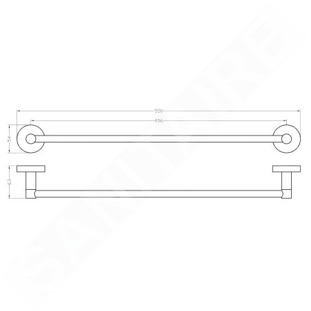 Sapho Accessoires - Porte-serviettes magnétique 496 mm, chrome XJ439