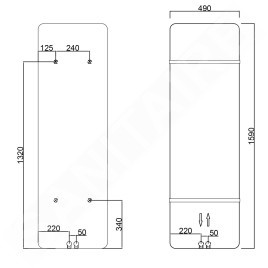Sapho Tabella - Corps de chauffe 490x1590 mm, 734 W,  anthracite mat MI1547