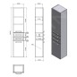 Aqualine Vega - Armoire suspendue avec panier 400x1840x310 mm, blanc VG180