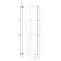 Sapho Colonna - Corps de chauffe 298x1800 mm, 614 W, ardoise avec texture IR144