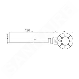 Aqualine Tiges de chauffage - Tige de chauffage électrique avec thermostat, câble direct, chrome LT67445