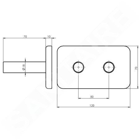 Sapho Twin - Rosace de couverture pour jeu de raccordement, inox brossé CP7535