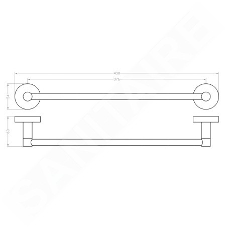 Sapho Accessoires - Porte-serviettes magnétique 376 mm, chrome XJ438