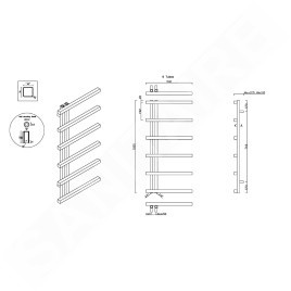 Sapho Singl - Elément chauffant SIERRA, 500x1000 mm, 213 W, inox brossé NR220