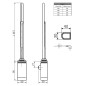 Sapho One D - Tige de chauffage avec thermostat, 200 W, chrome ONE-D-C-200 Sapho One D - Tige de chauffage avec thermostat, 200 W, chrome ONE-D-C-200