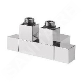 Sapho Cube Twin - Jeu de vannes pour raccordement central, entraxe 50 mm, chrome CP581