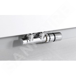 Sapho Twin - Jeu de raccordement thermostatique de robinets, raccordement central, version droite, chrome CP3010