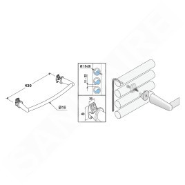 Aqualine Accessoires - Porte-serviettes pour éléments chauffants, longueur 430 mm, blanc IDO-50