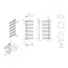 Sapho Vista - Corps de chauffe 500x1190 mm, 307 W, inox brossé NR613