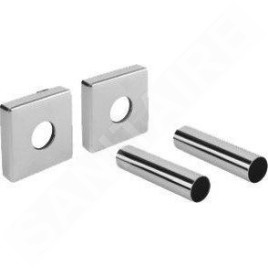 Sapho Accessoires - Rosace de couverture de forme carrée, inox brossé CP812