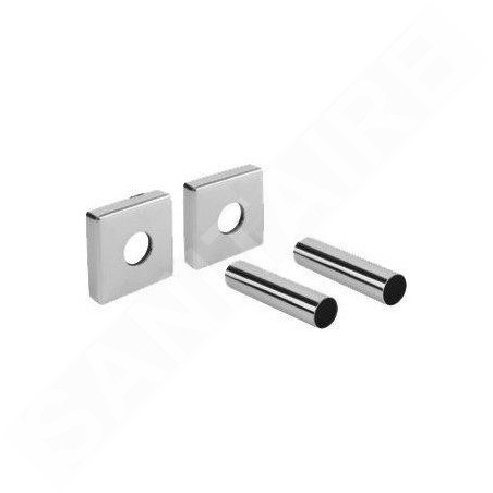 Sapho Accessoires - Rosace de couverture de forme carrée, inox brossé CP812