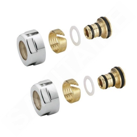 Sapho Accessoires - Raccord de serrage pour Alupex, acier inoxydable brossé CP6520
