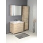 Aqualine Vega - Armoire suspendue avec panier, 400x1840x310 mm, chêne platine VG980