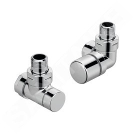 Zehnder Accessoires - Vanne d'angle droite Set G et raccord d'angle pour retour 1/2, acier inoxydable 838980