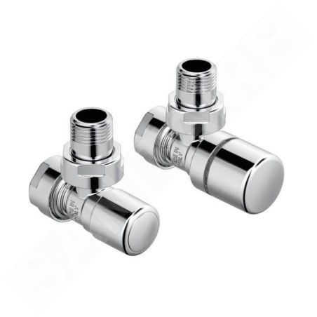 Zehnder Accessoires - Vanne d'angle Set A et raccord pour ligne de retour Standard Line 1/2, chrome 838888