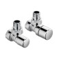 Zehnder Accessoires - Vanne d'angle Set A et raccord pour ligne de retour Standard Line 1/2, chrome 838888