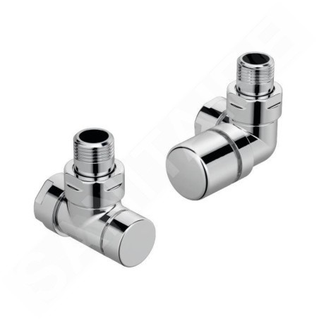 Zehnder Accessoires - Vanne d'angle droite Set G et raccord d'angle pour retour 1/2, chrome 838988