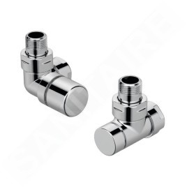Zehnder Accessoires - Vanne d'angle gauche Set I et raccord d'angle pour retour 1/2, acier inoxydable 838990