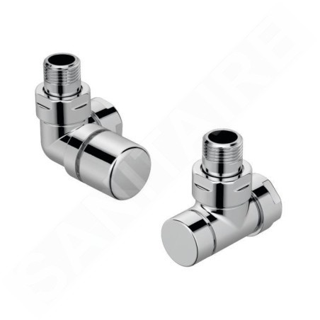 Zehnder Accessoires - Vanne d'angle gauche Set I et raccord d'angle pour retour 1/2, acier inoxydable 838990
