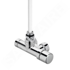 Zehnder Accessoires - Vanne d'angle 1 point SET K, 1/2, avec tête de commande à droite, entrée à gauche, entraxe 50 mm, chrome