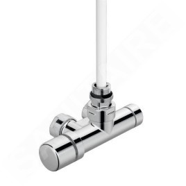 Zehnder Accessoires - Vanne d'angle 1 point SET M, 1/2, avec tête de commande à gauche, entrée à droite, entraxe 50 mm, chrome