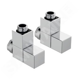 Zehnder Accessoires - Vanne d'angle SET W et raccord pour retour 1/2, avec poignée carrée, chromée 839198