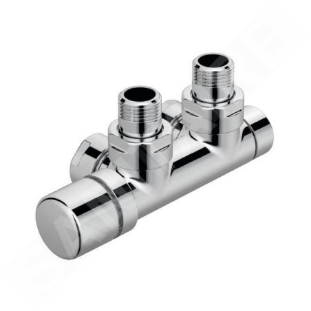 Zehnder Accessoires - Vanne d'angle SET Q, 1/2, avec tête de commande à gauche, entrée à gauche, entraxe 50 mm, blanc 839101